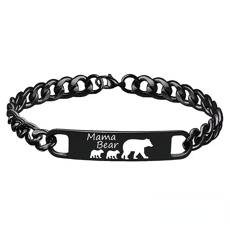 Venta al por mayor Pulsera de oso del día de la madre de acero inoxidable